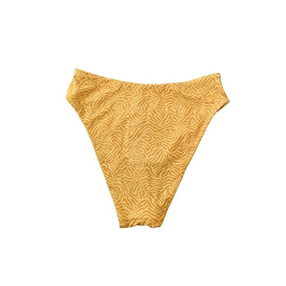 Andie Swim The 90s High Waisted Bottom Yellow Orange Zebra Size Small - Picture 5 of 6